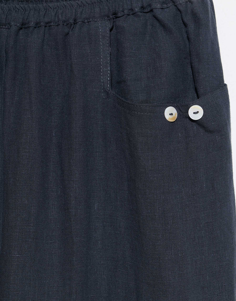 Ink Linen Square Pocket Pants