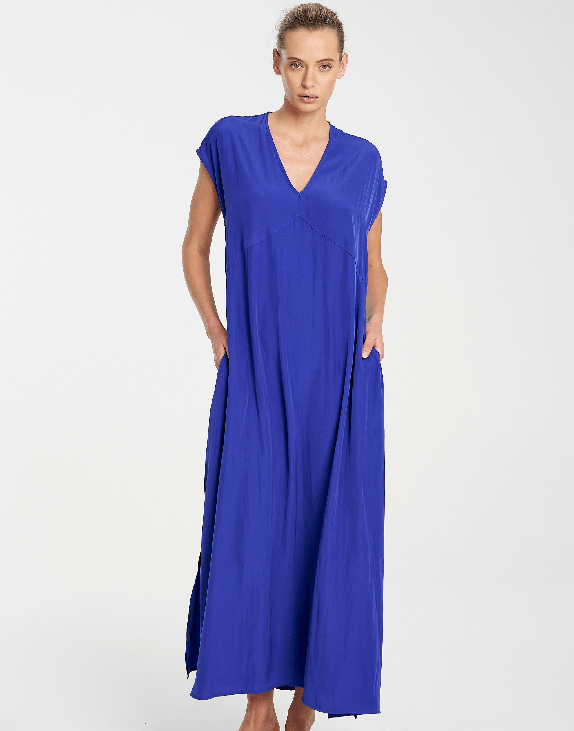 Cobalt Technical Fabric Slide Dress
