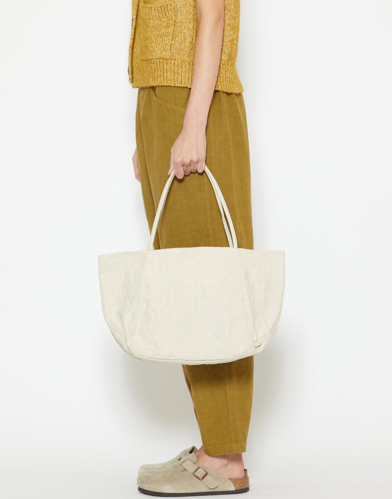 Natural Linen & Metallic Foil Victoria Bag