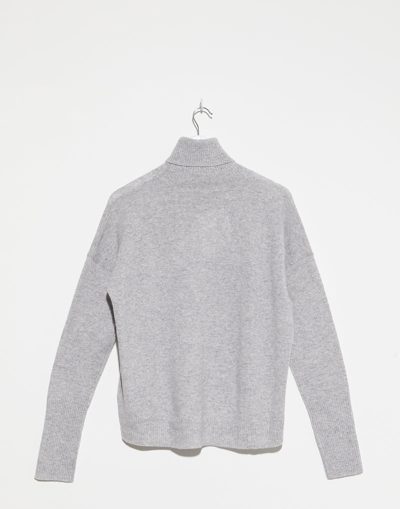 Light Grey Rollneck Cashmere Pullover