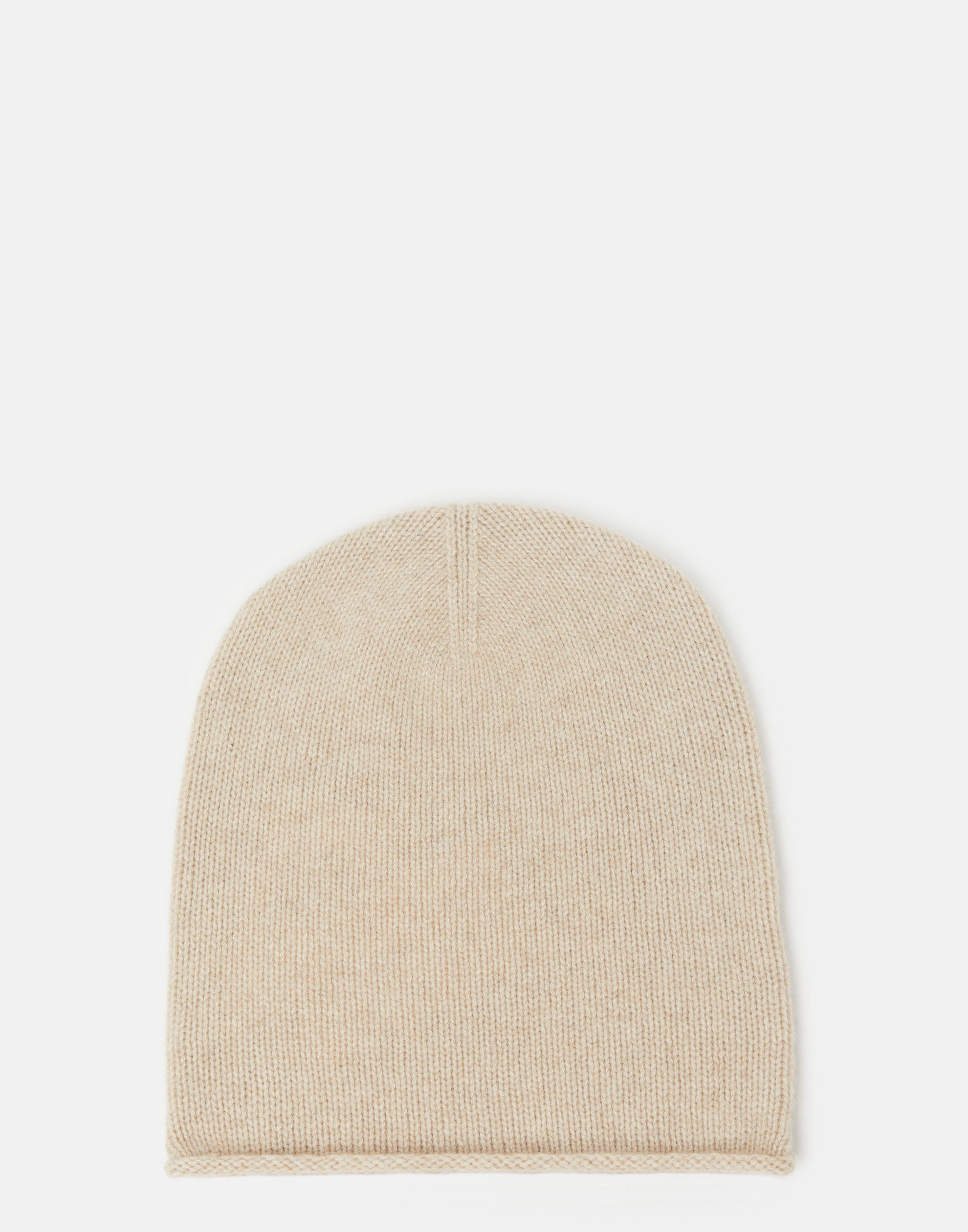 Beige Raw Cashmere Beanie