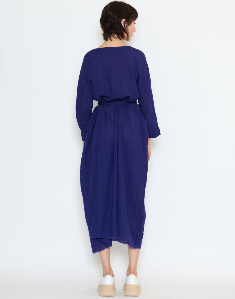 Royal Blue Wool Bianco Lavato Dress