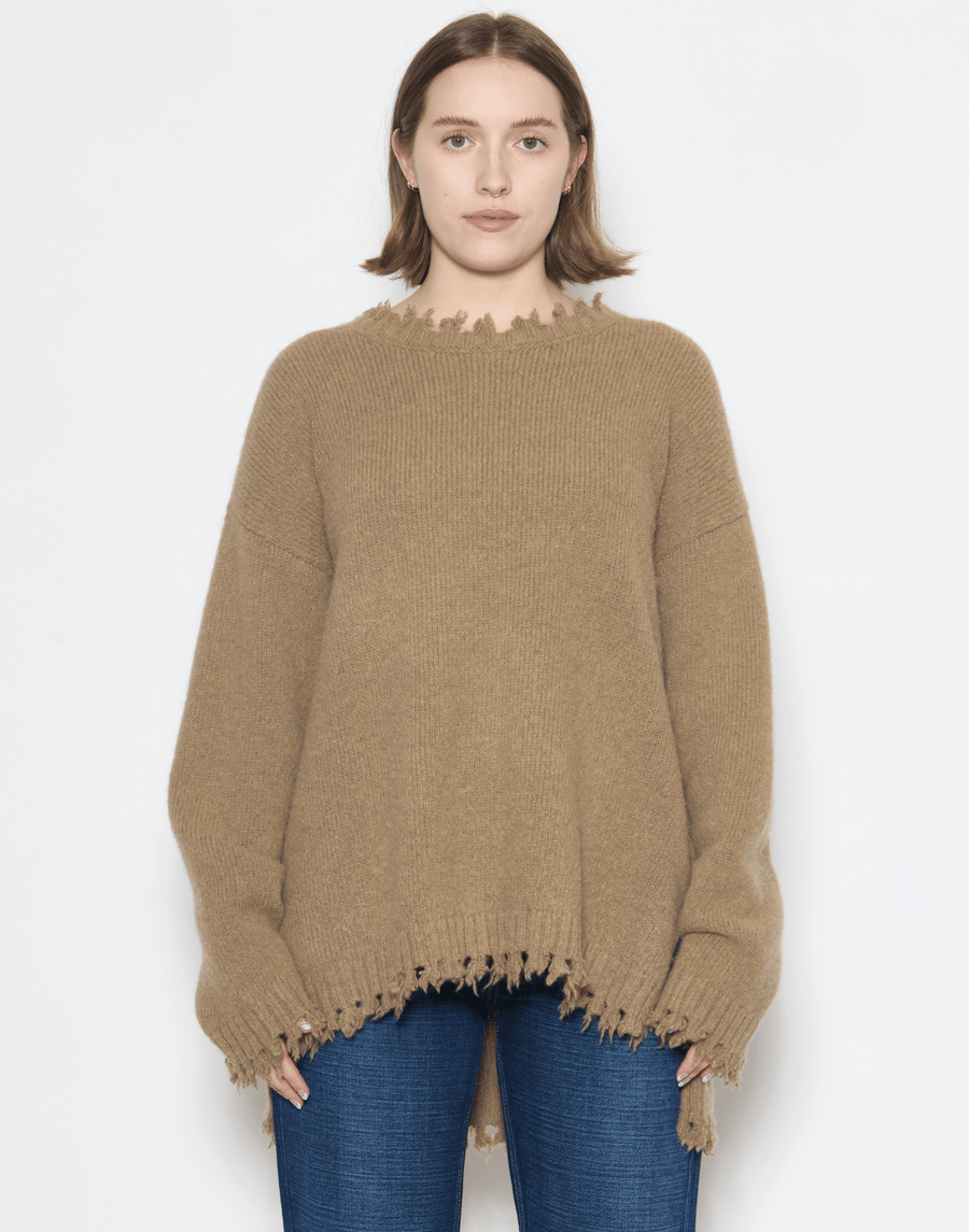 Tobacco Alpaca & Wool Fray Pullover