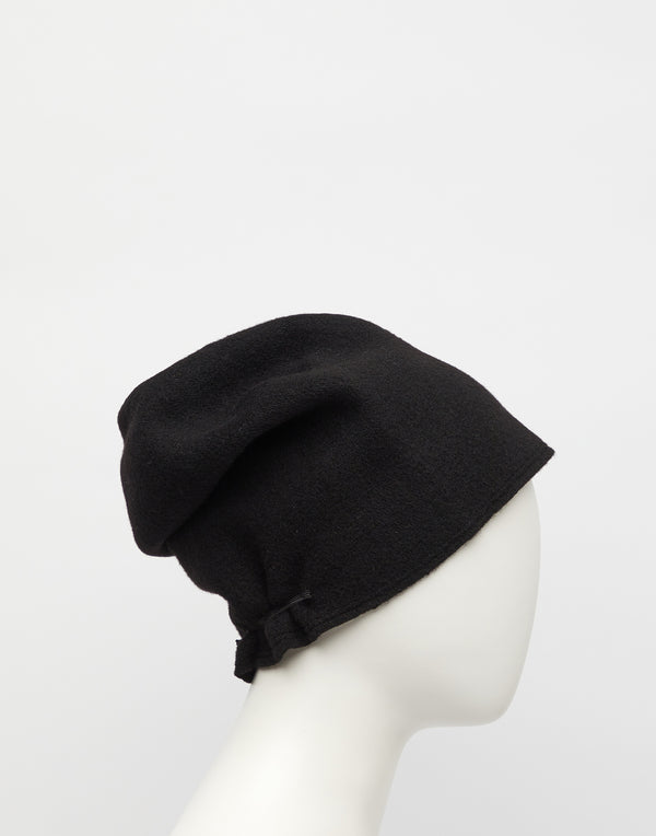 Black Taiga Long E Wool Beanie