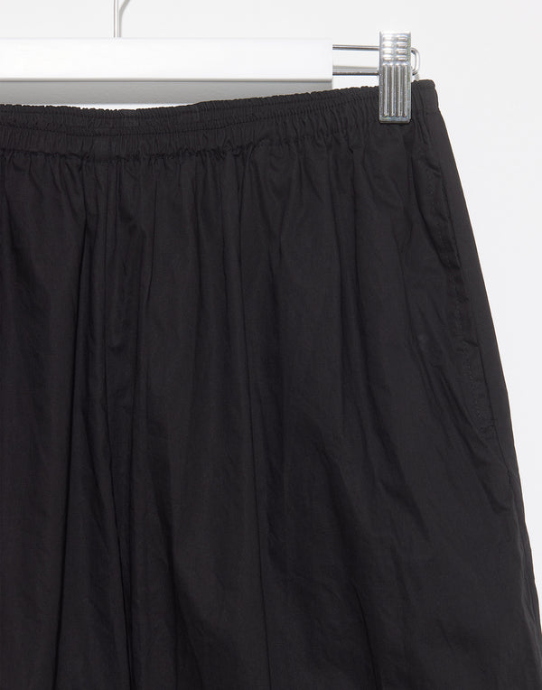 Black Cotton Poplin Ease Trousers