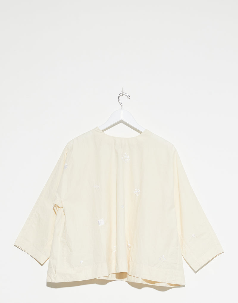 Off White Cotton Embroidered Top