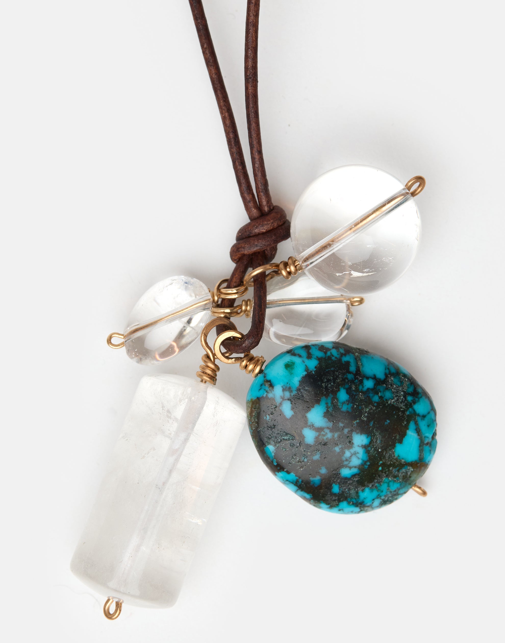Turquoise & Crystal Pendant Necklace