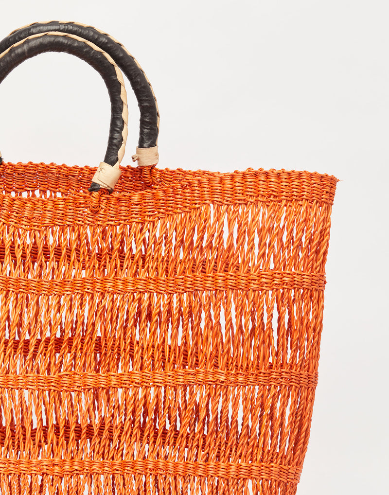 Orange Oval Net Basket Bag