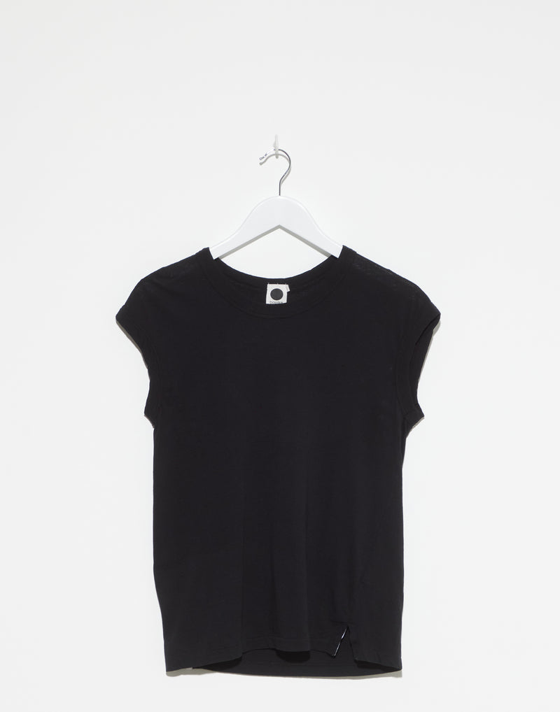 Black Cotton Fitted Muscle Tank Top