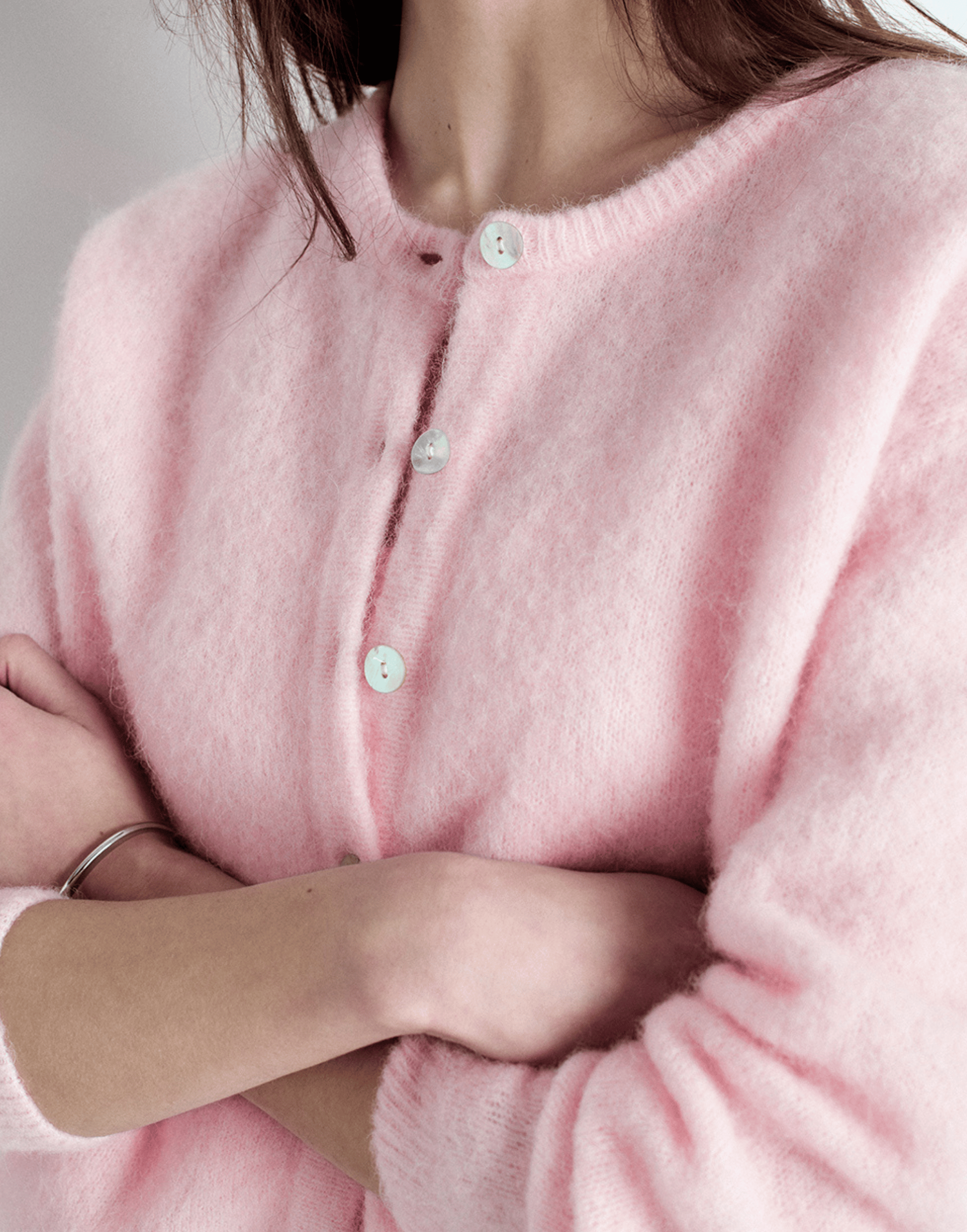 Almond Melange Wool & Alpaca Vitow Cardigan