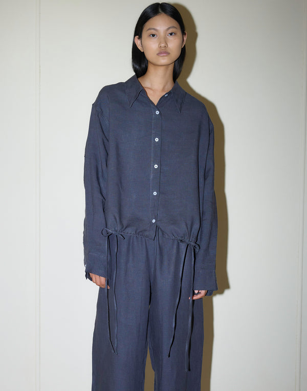 Ink Linen Hem Shirt