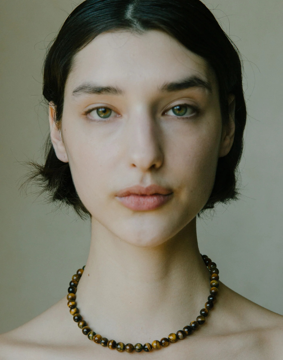 Tiger Eye & Silver Margaret Necklace