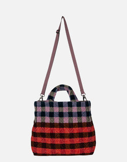 Red & Pink Medium Cotton Velvet Tote
