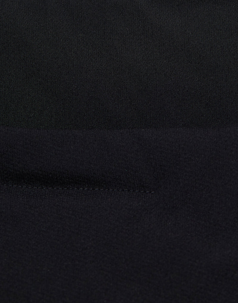 Black Viscose & Wool Blend Stretch Skirt