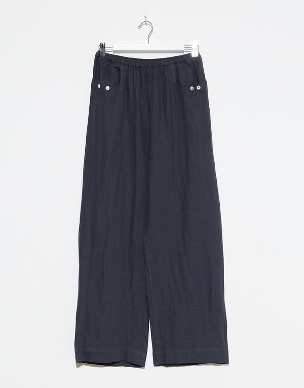 Ink Linen Square Pocket Pants