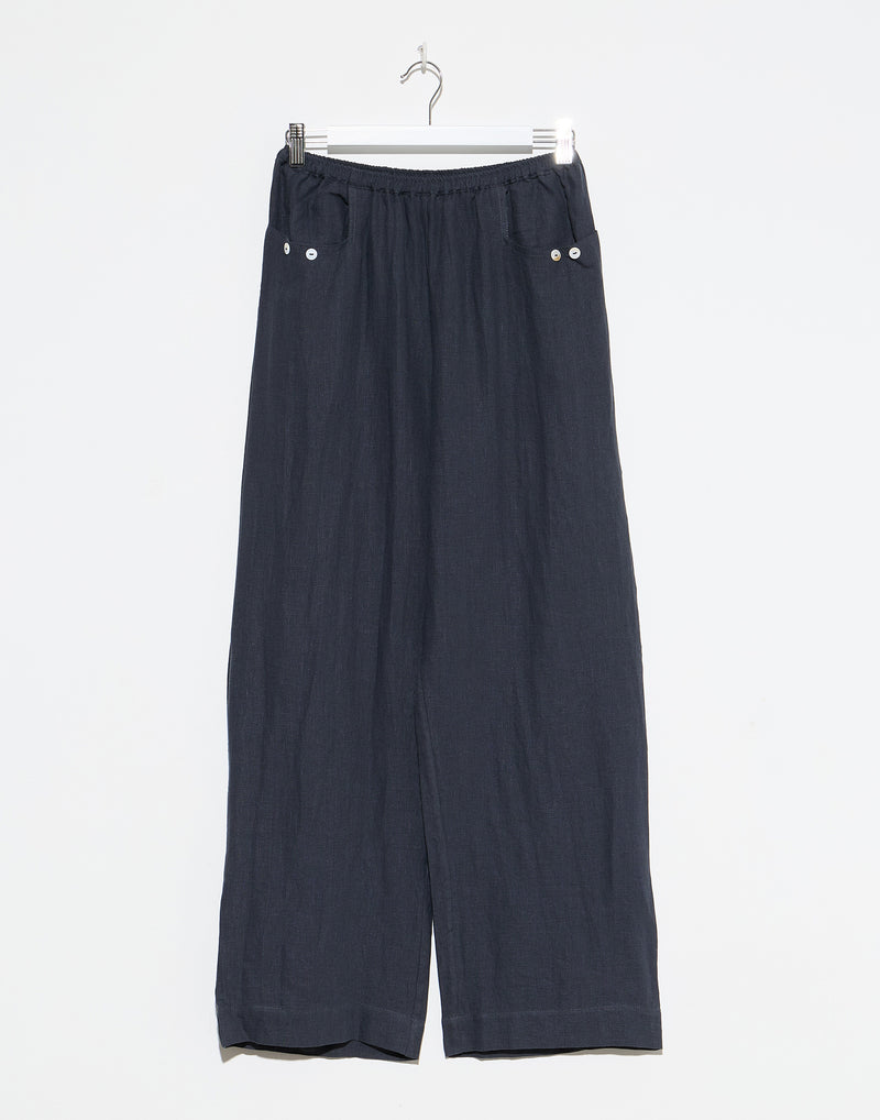 Ink Linen Square Pocket Pants