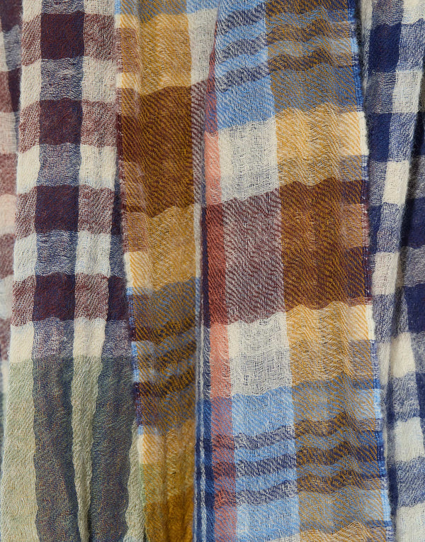 Earth Check Wool Handwoven Scarf