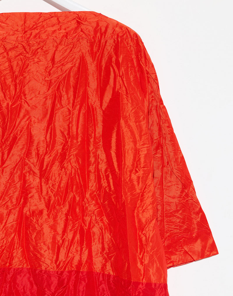 Red & Orange Silk Lunedi Meta Bianco Dress