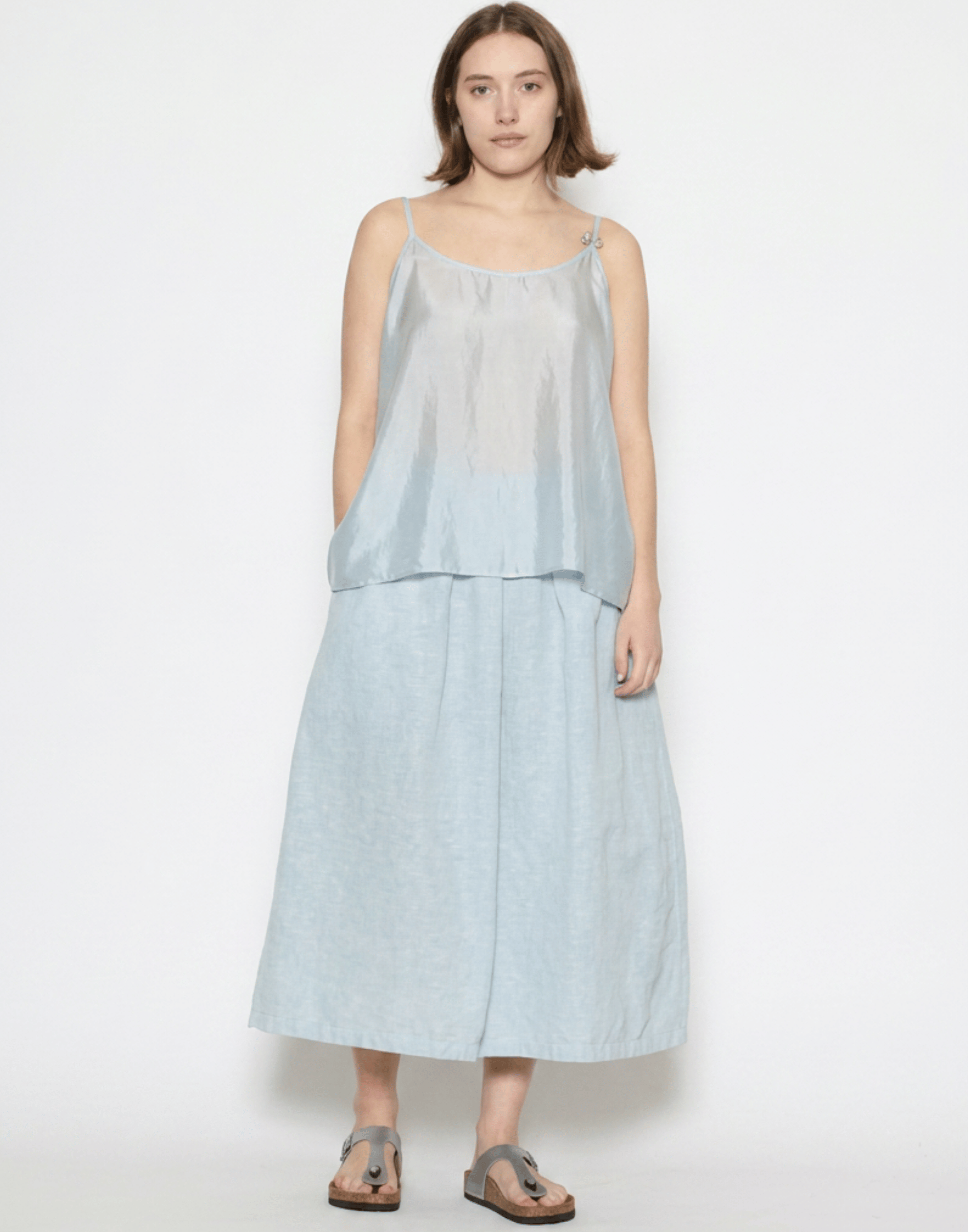 Moonish Blue Silk Shylk Caraco Tank Top