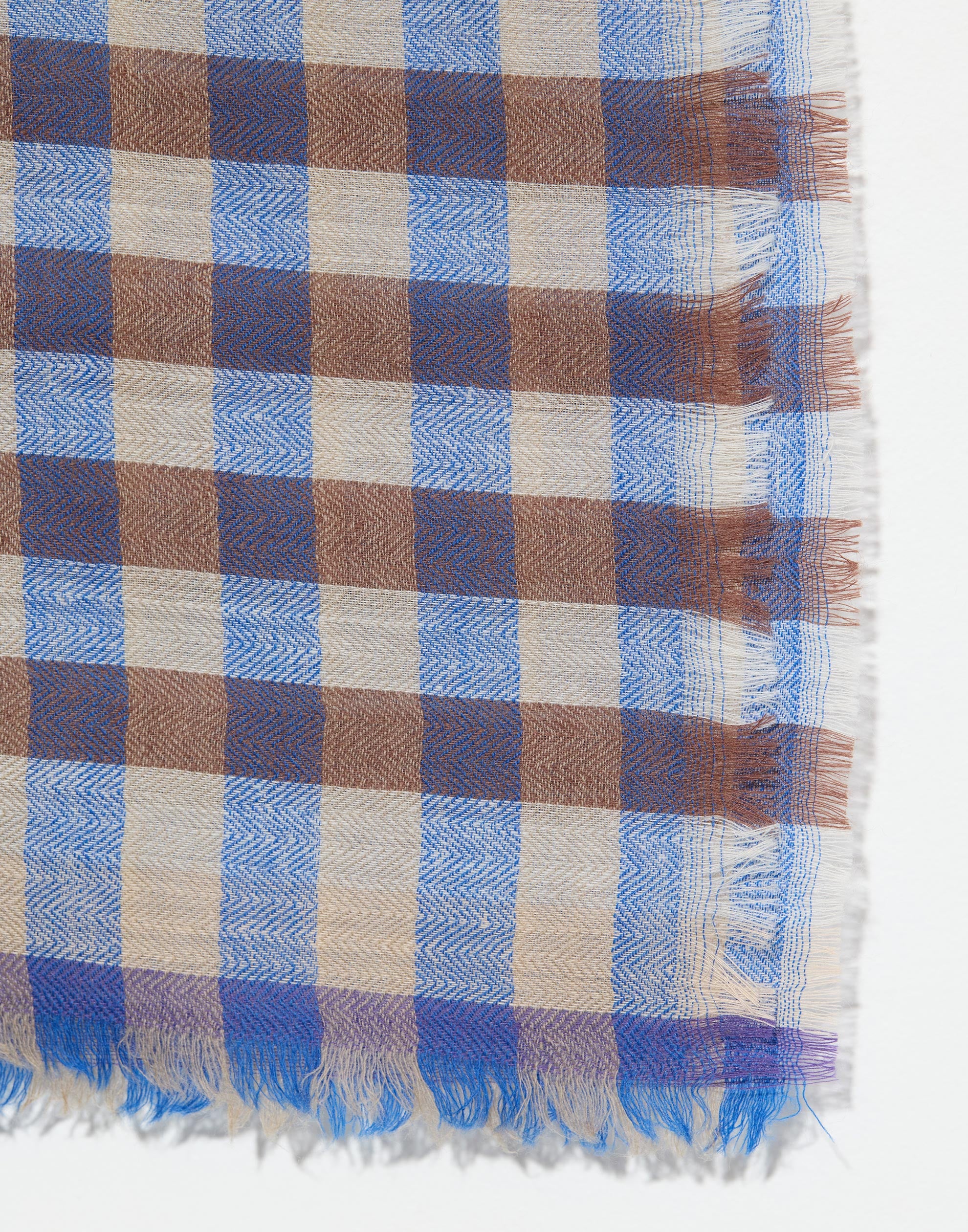 Blue & Brown Check Square Bandana