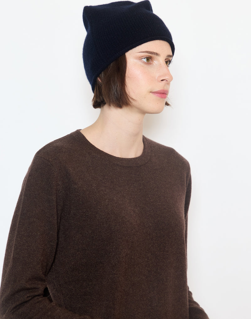 Navy Cashmere Beanie