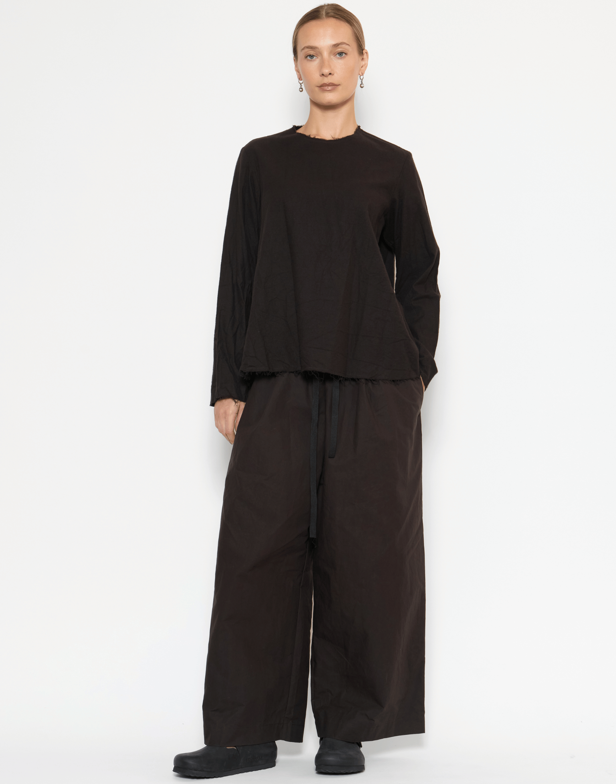 Bitter Chocolate Waxed Cotton Pants