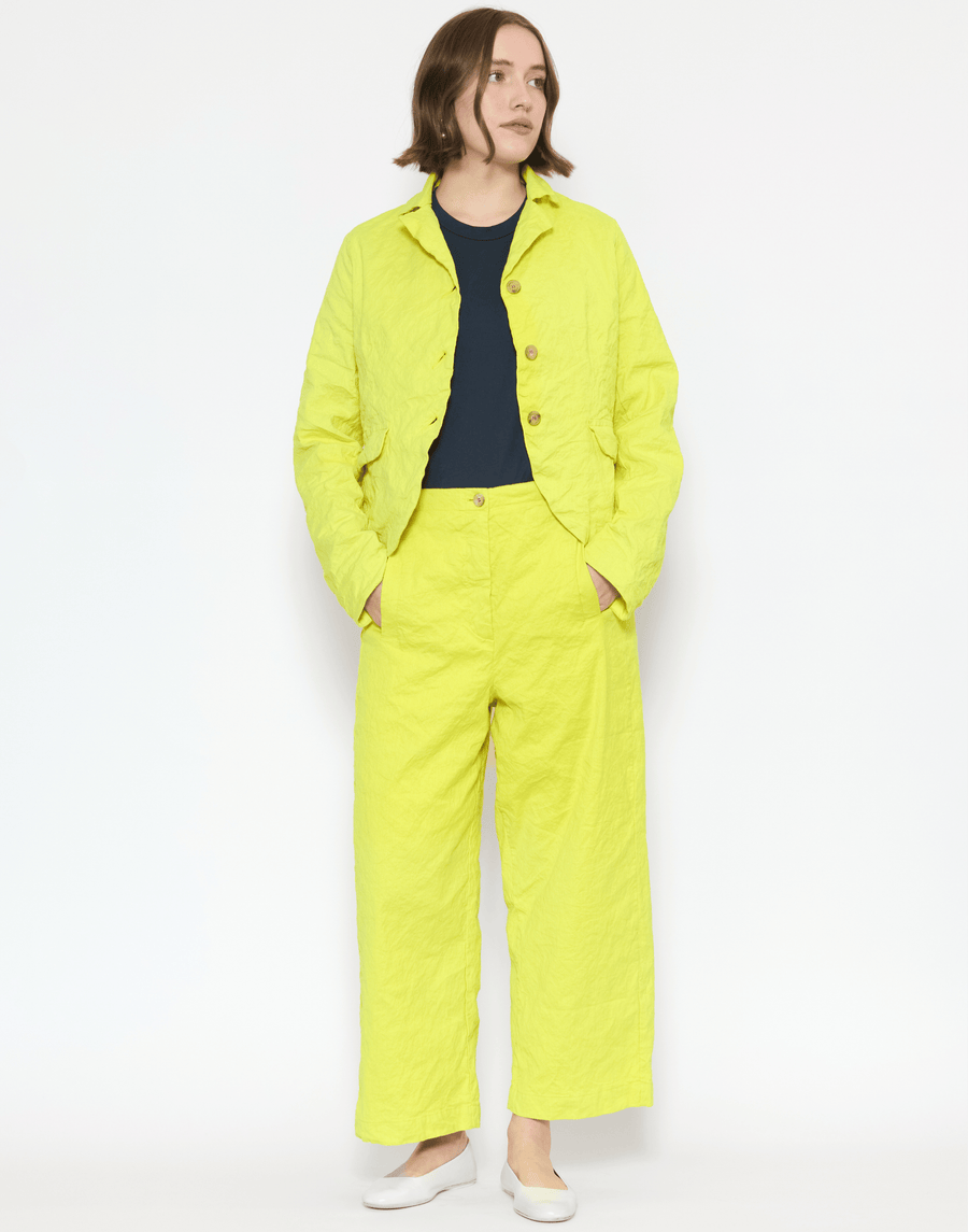 Lime Cotton Blend Paulette Pants