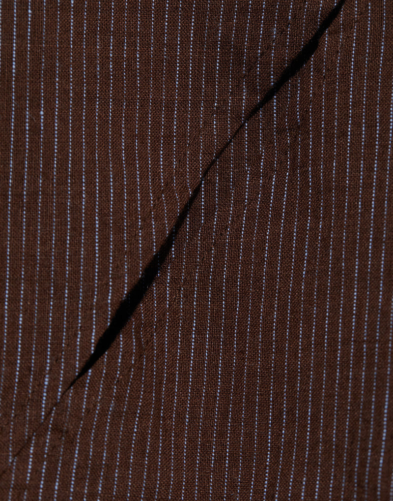 Royal Stripe Linen High Tie Dress