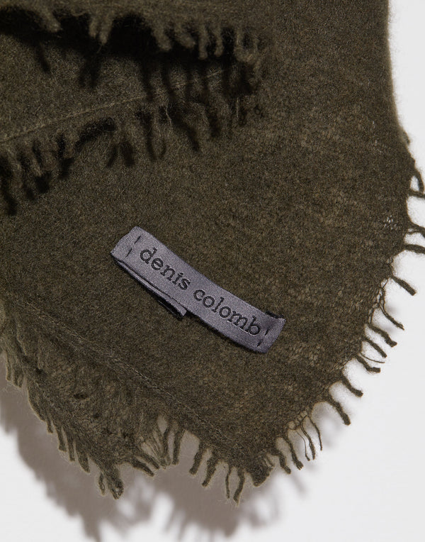 Earth Green Fuzzy Feutre Shawl