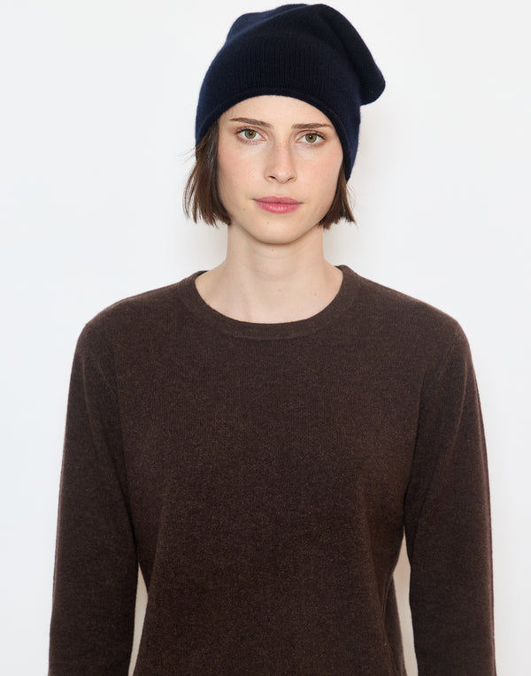 Navy Cashmere Beanie