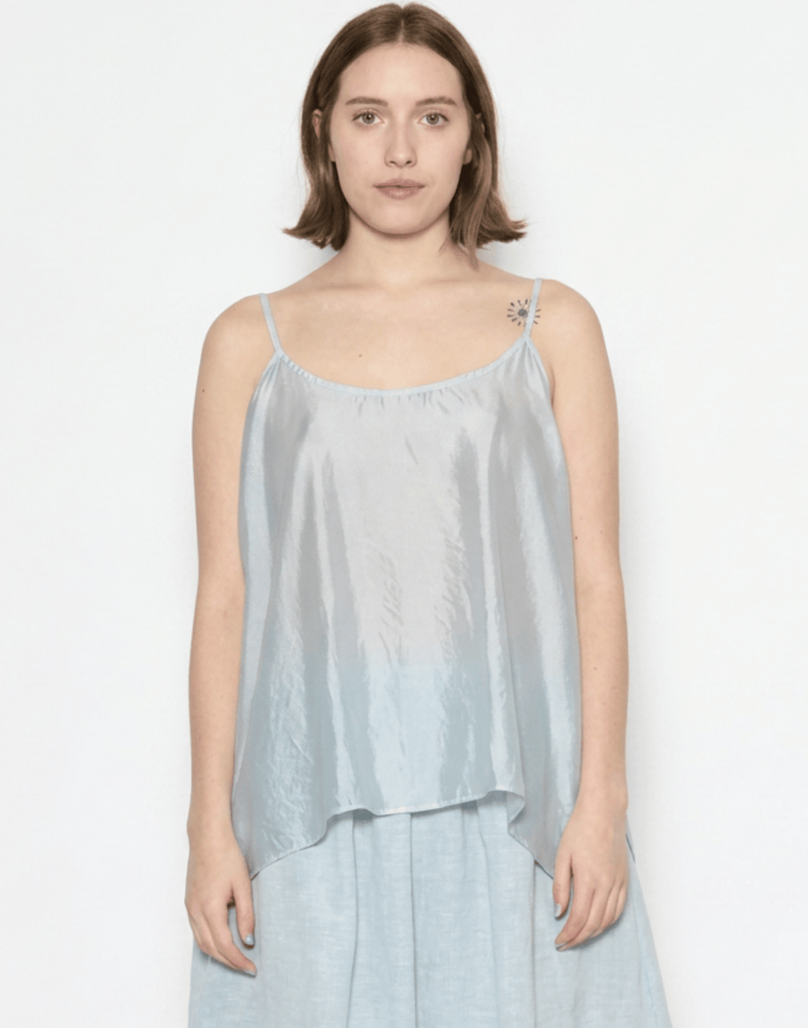 Moonish Blue Silk Shylk Caraco Tank Top