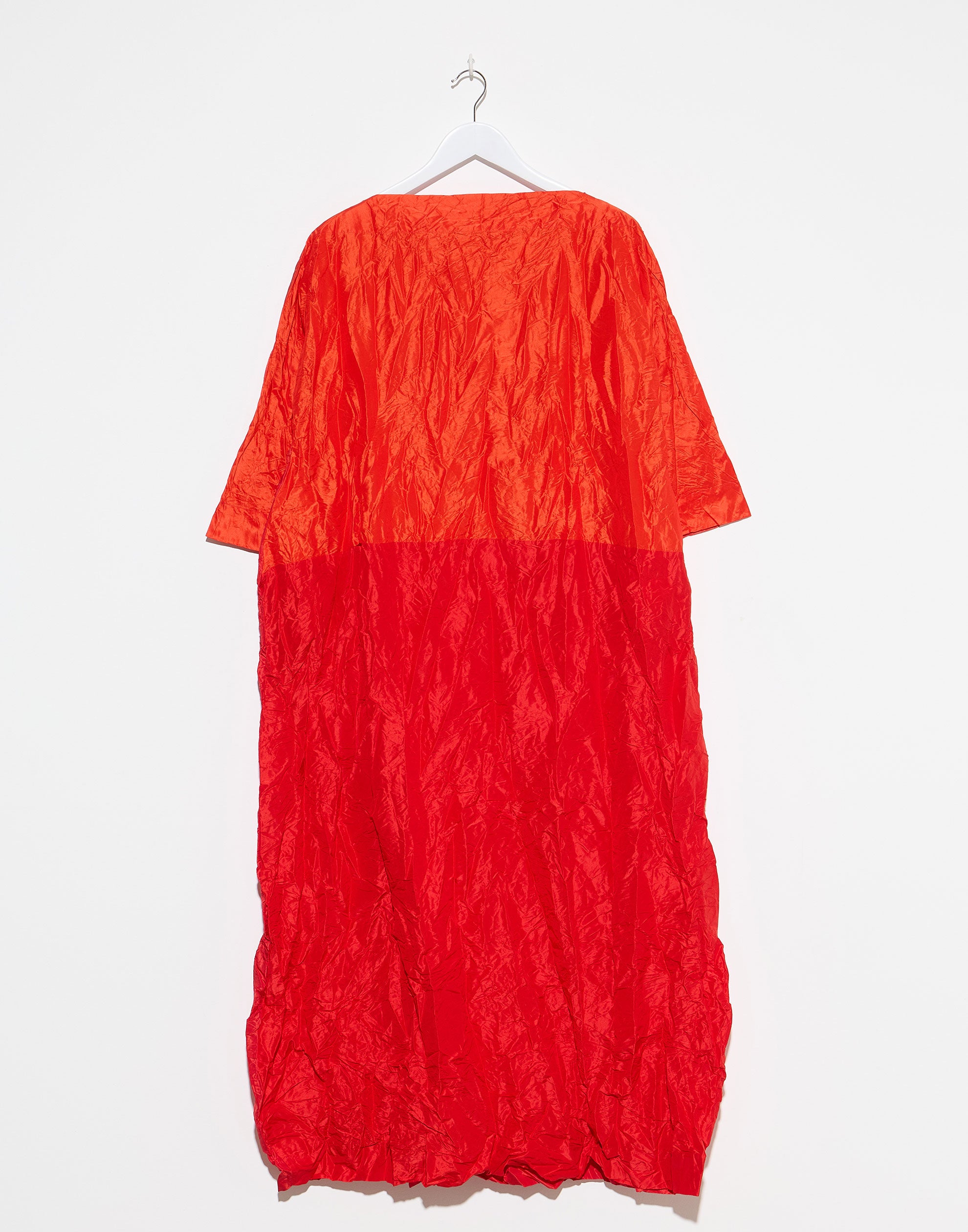 Red & Orange Silk Lunedi Meta Bianco Dress