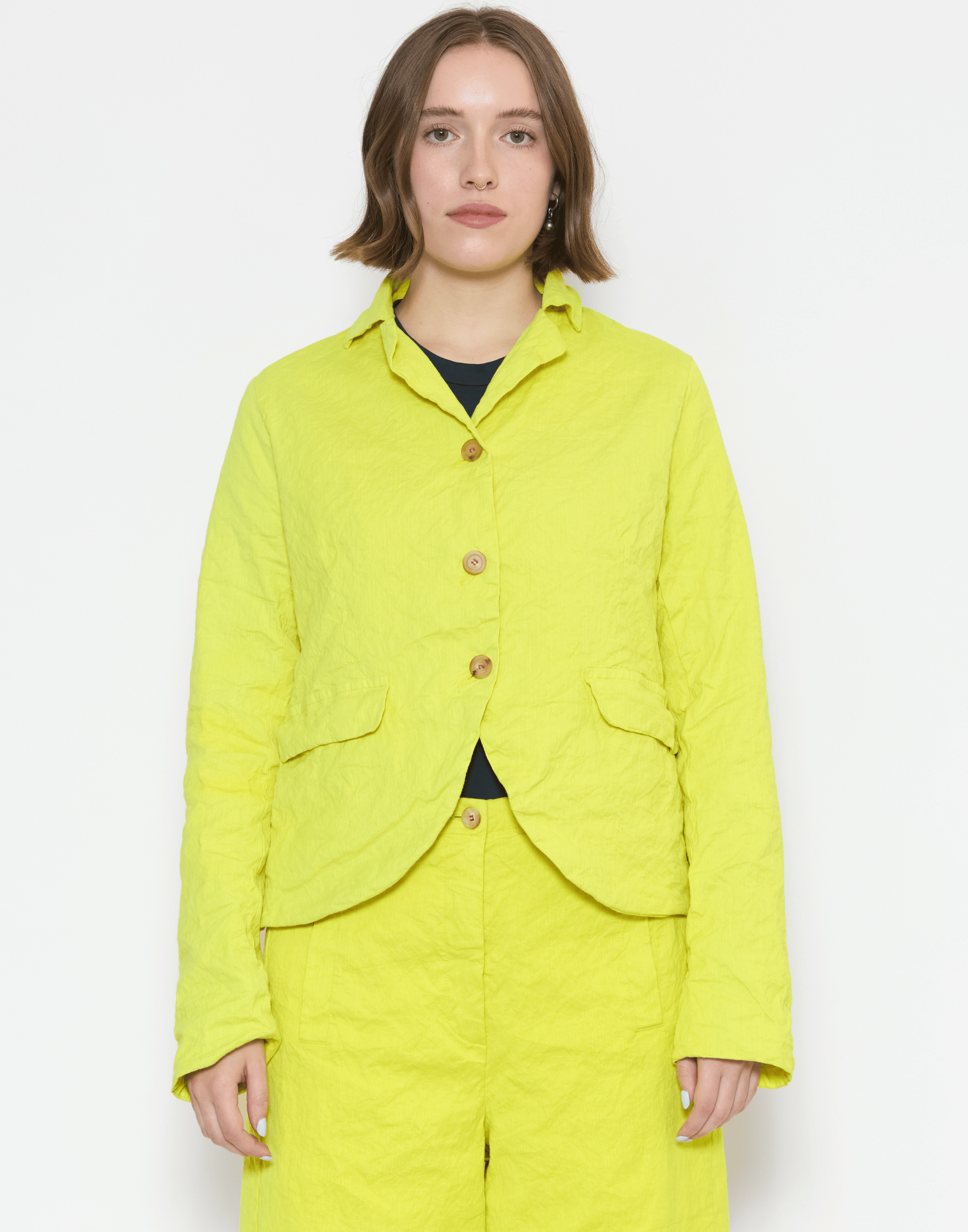 Lime Cotton Blend Jacqueline Jacket