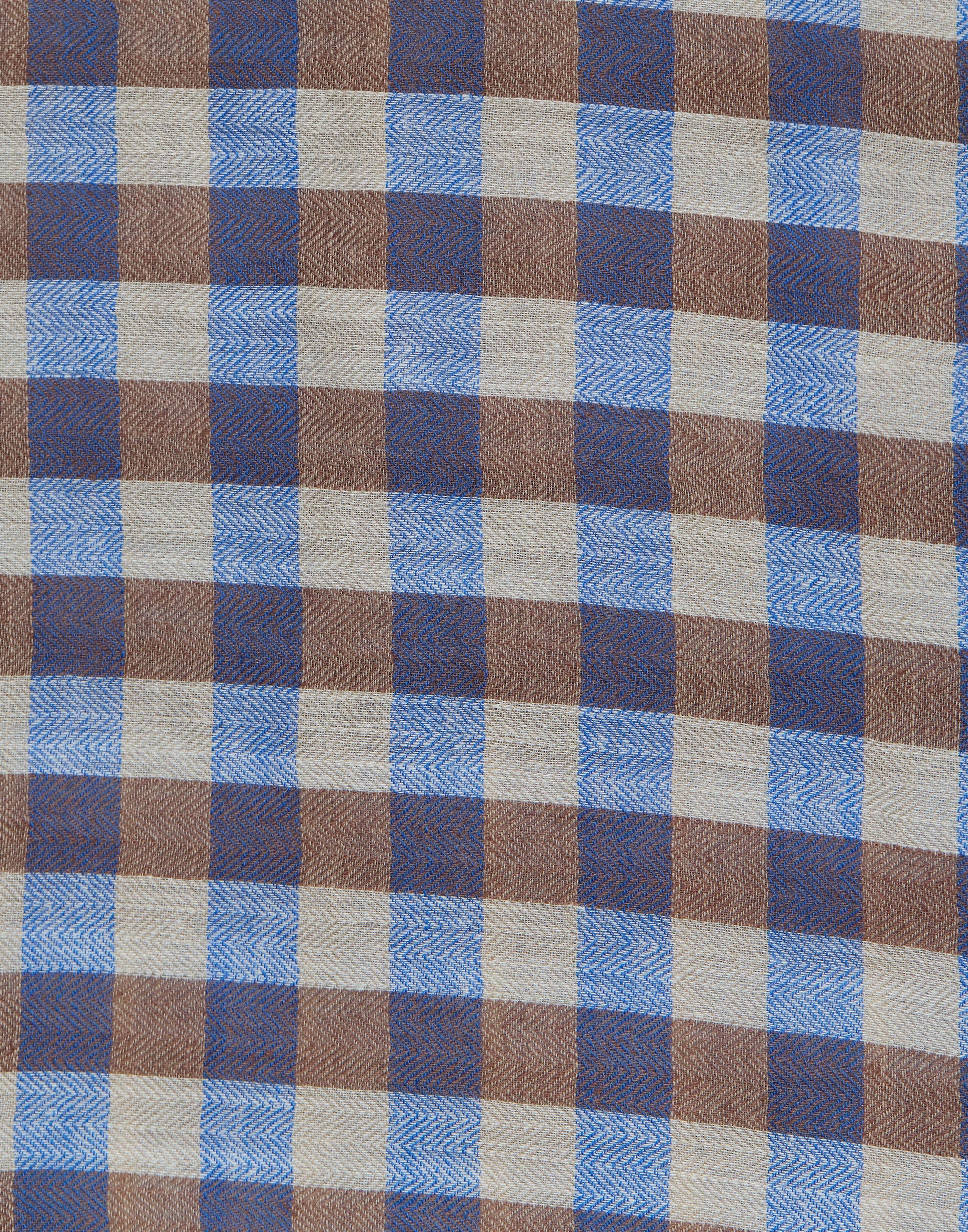 Blue & Brown Check Square Bandana