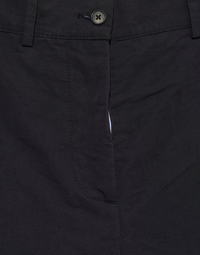 Black Cotton Wide Leg Wendy Pants