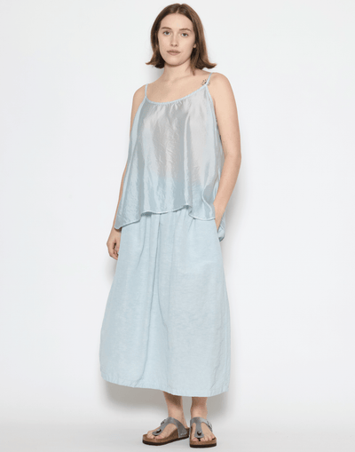 Moonish Blue Linen Viscose Chaka Skirt