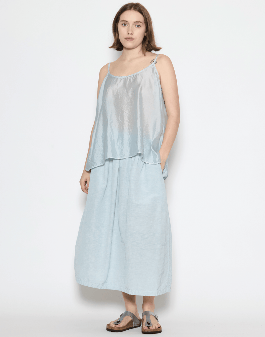 Moonish Blue Linen Viscose Chaka Skirt
