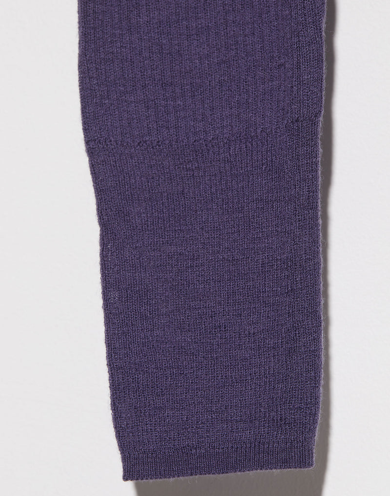 Dark Purple Fine Ribbed Wool Pullover