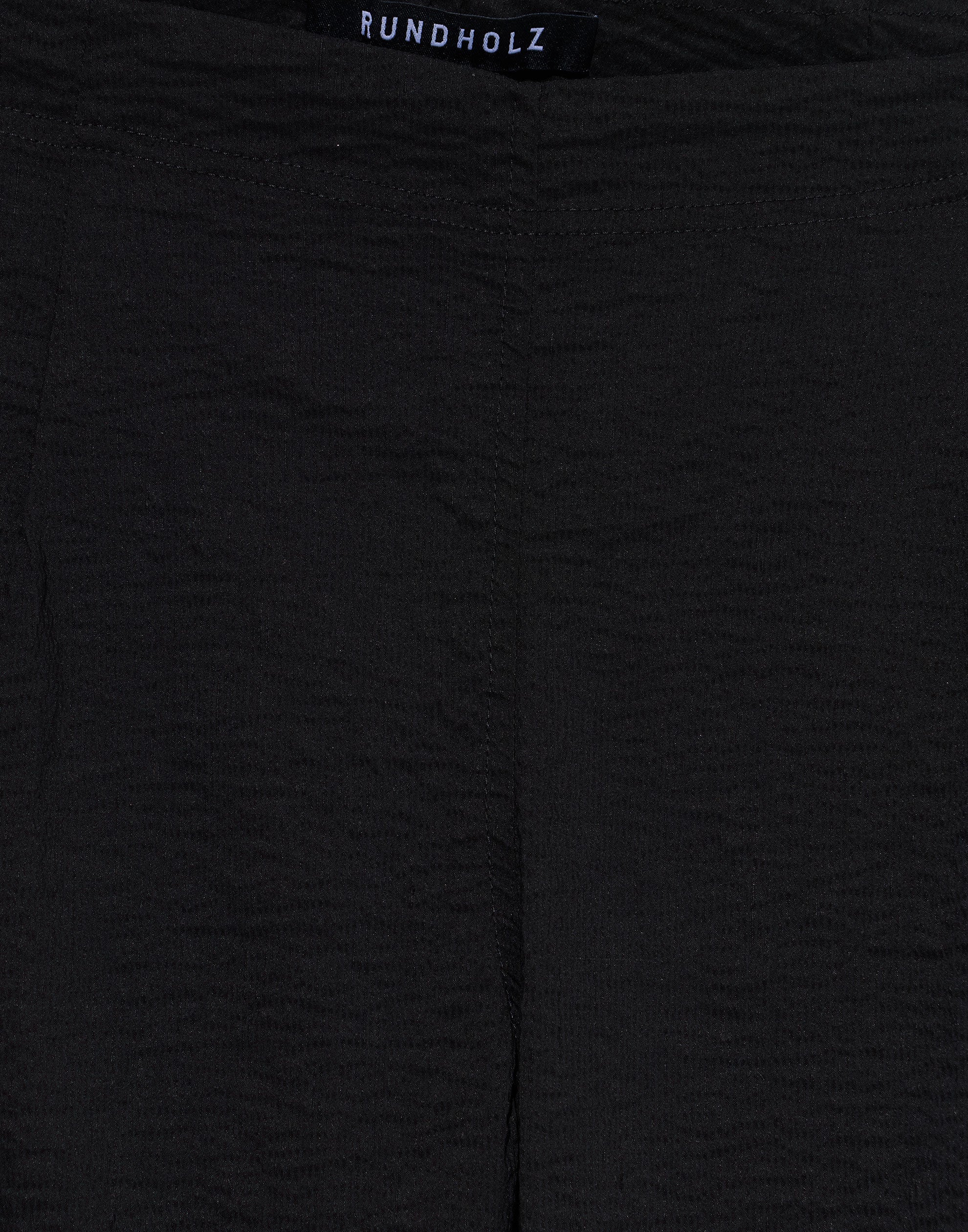 Black Linen & Cotton Blend Stretch Pants