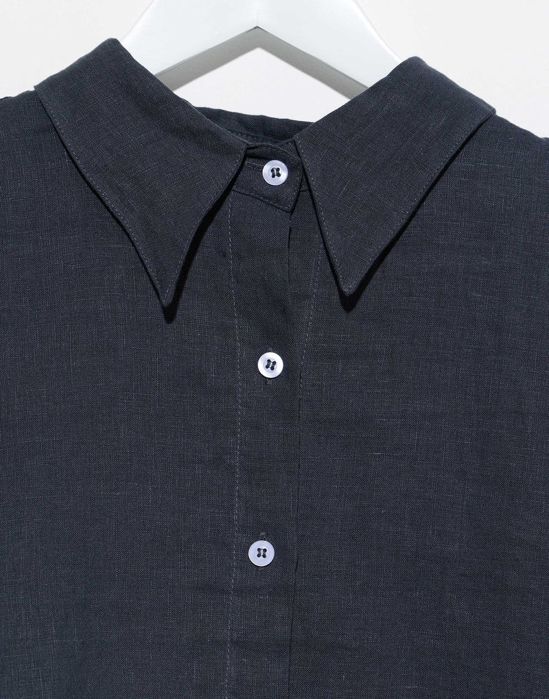 Ink Linen Hem Shirt