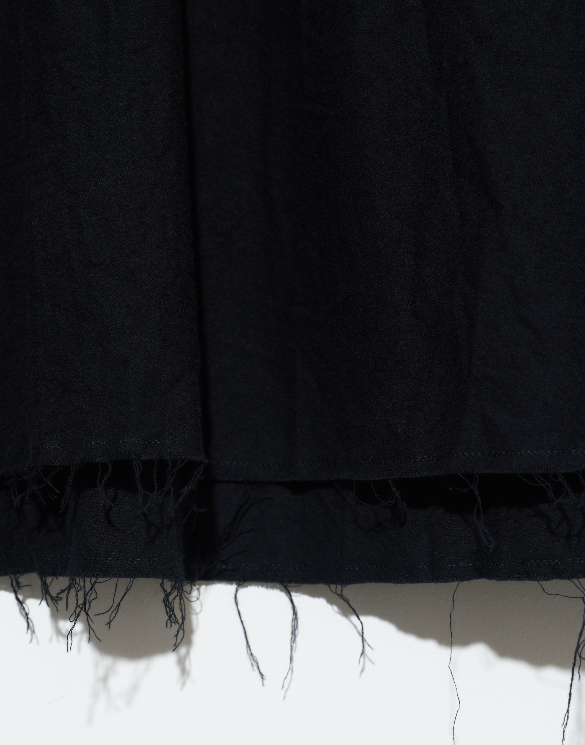 Black Cotton Flannel Long Sleeve Dress