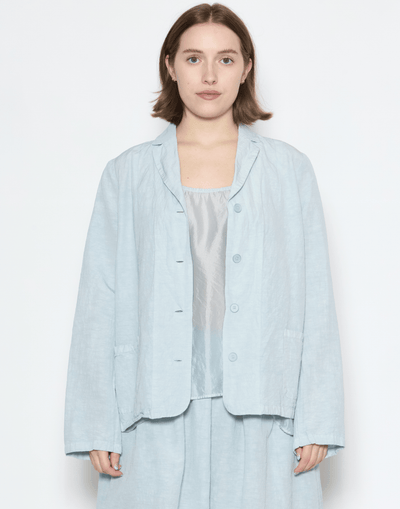 Moonish Blue Linen Viscose Chaka Jacket
