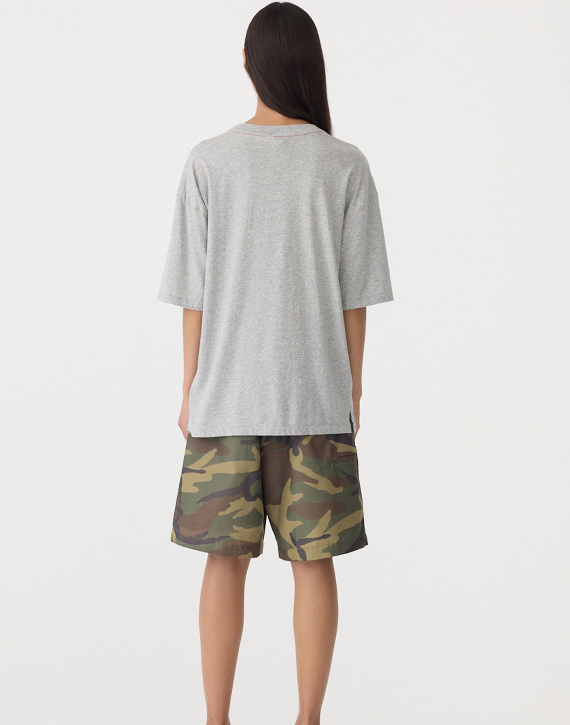 Grey & Heritage Red Cotton Slouch Dot T-Shirt