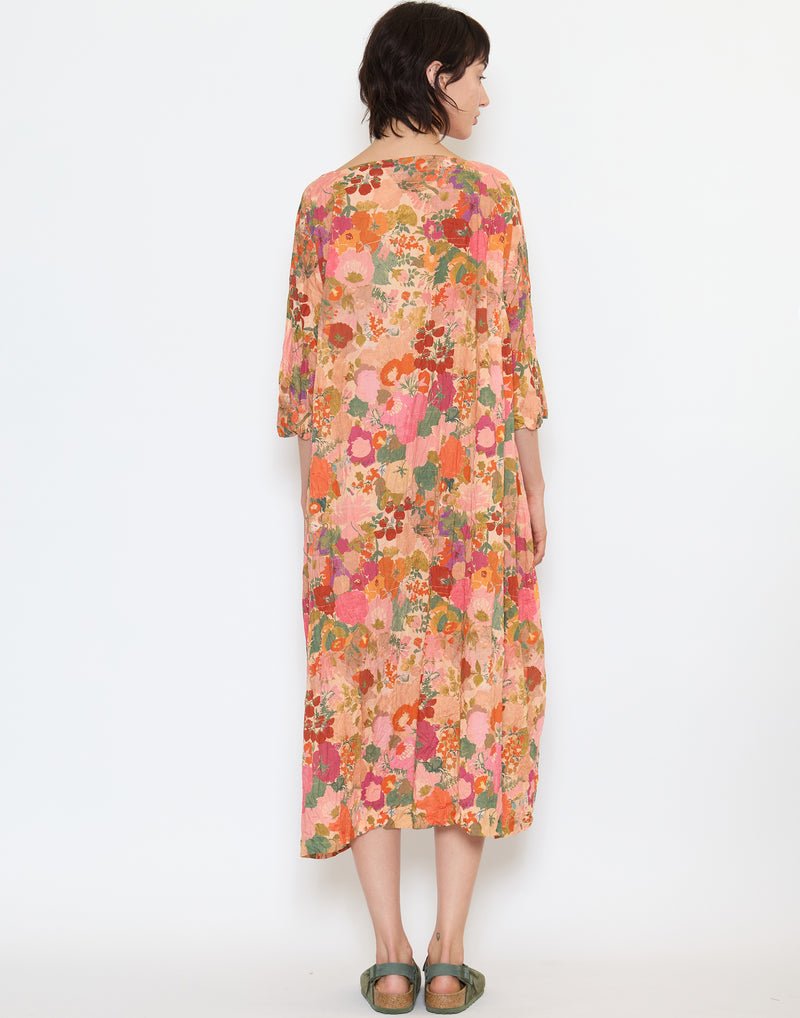 Orange & Pink Floral Cotton Newpride Lavato Dress