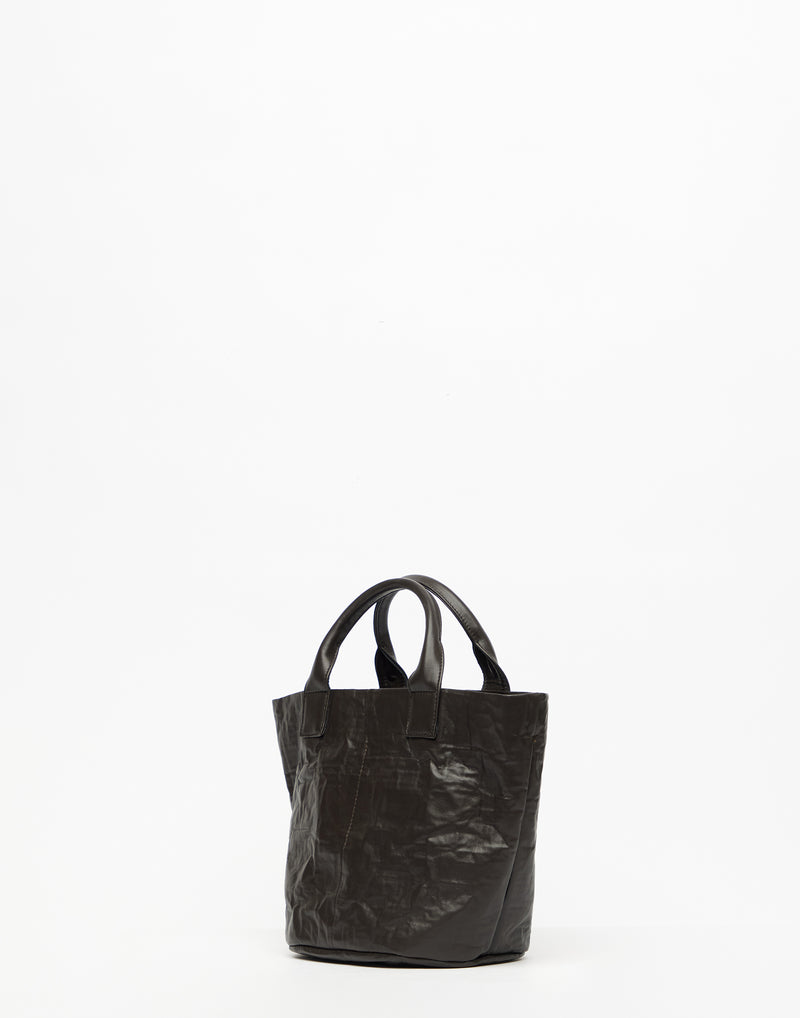 Ebony Eco Nappa Leather Basketino Bag