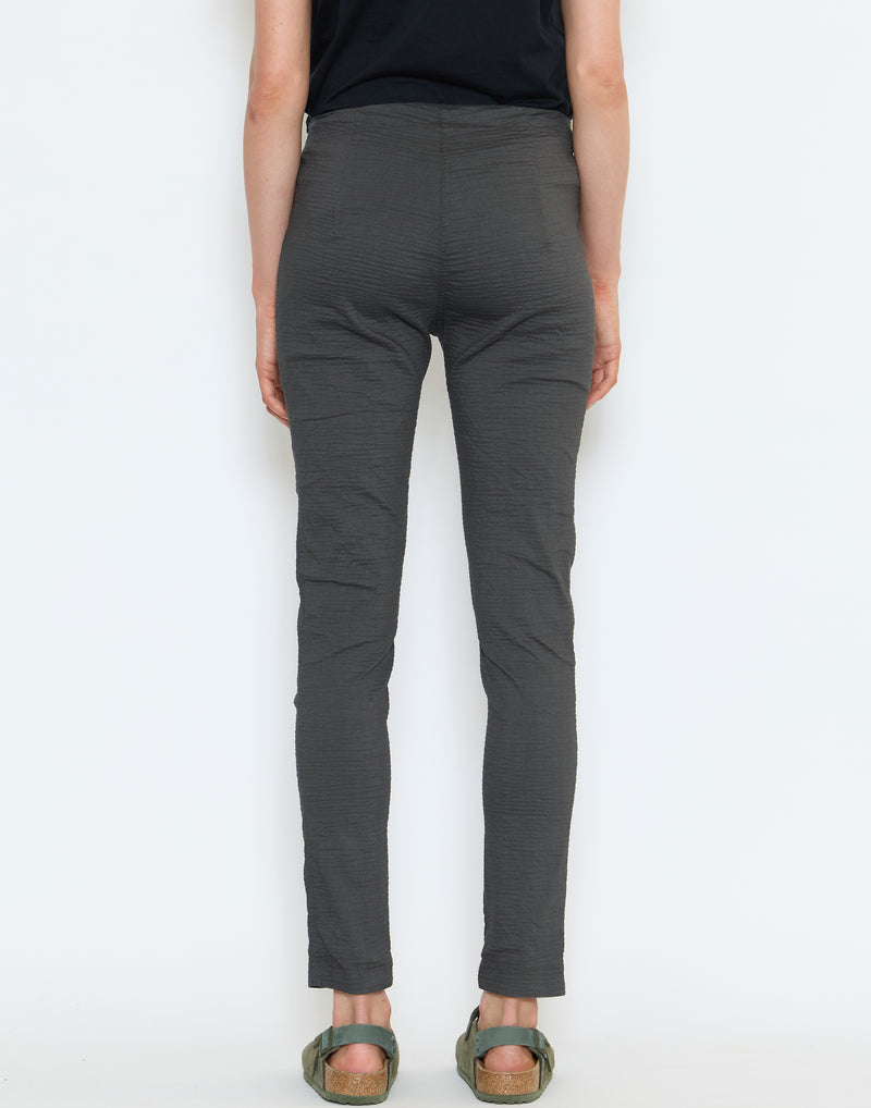 Asteroid Grey Linen & Cotton Blend Stretch Pants