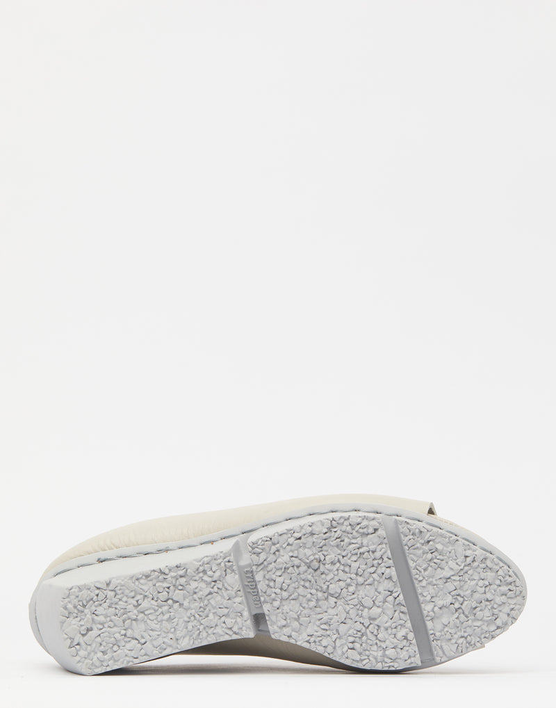 Pearl Grey Leather Solo Wedge Sandals