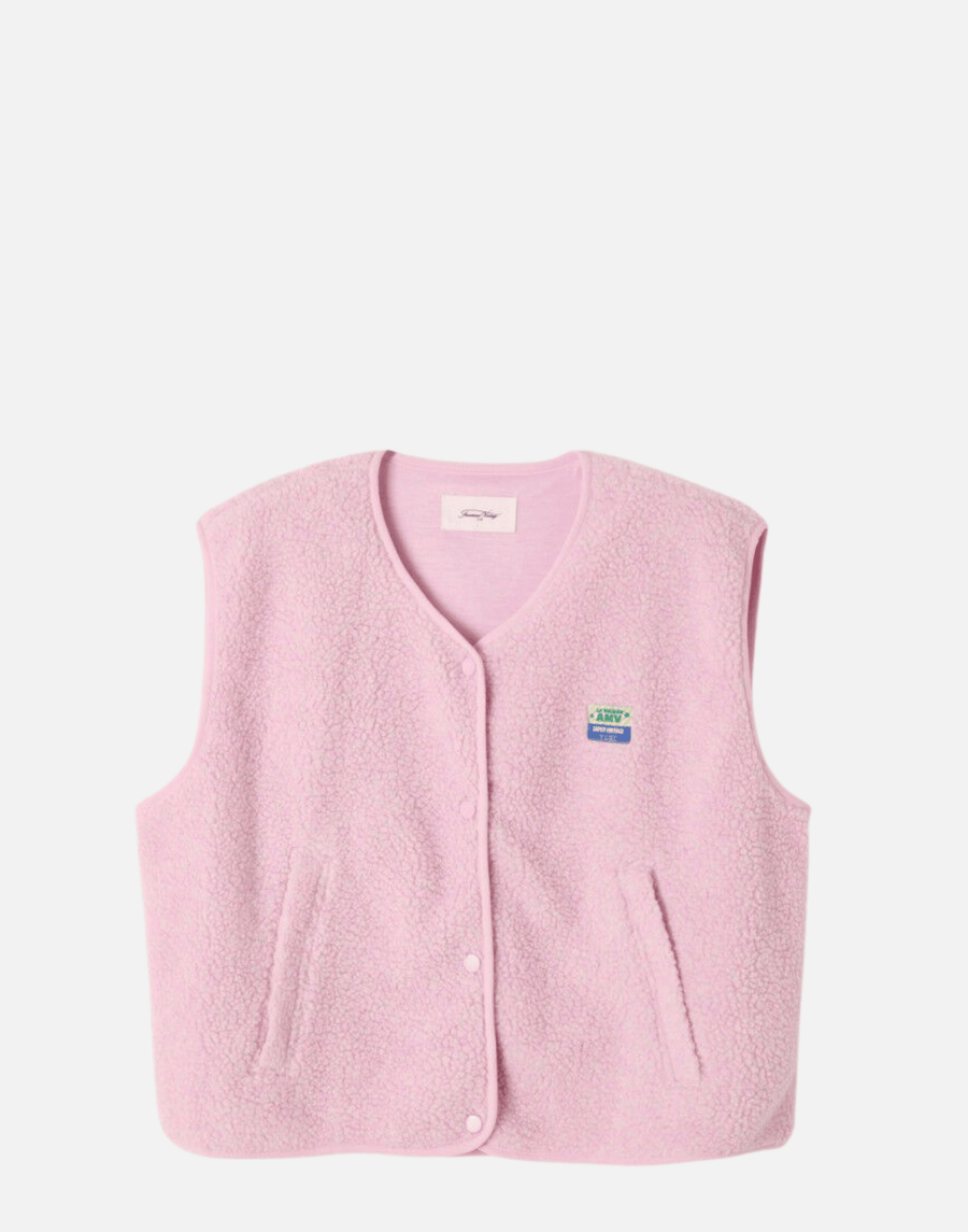 Light Pink Melange Faux Shearling Hocktown Vest