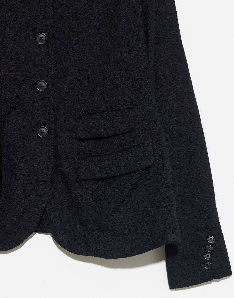 Black Wool Flannel Jacket