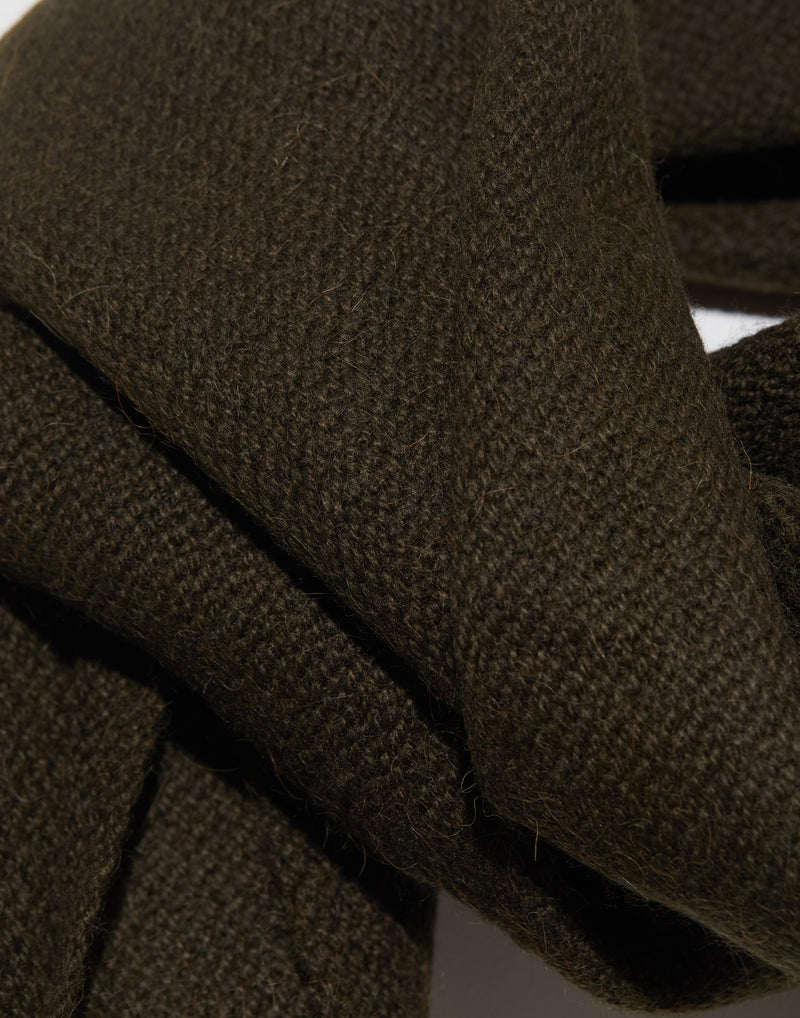 Earth Green Camel Hair Gobi Scarf